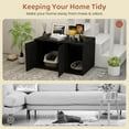 thumbnail image 6 of 31.3"x19.7" x 17.7" Modern Simplicity Litterbox Enclosure, Engineered Wood Corner Litter Box Enclosure, Decorative Cat Litter Box Enclosed for Bedroom, Living Room, Black, 6 of 14