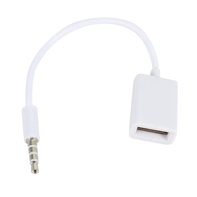 3.5mm Male AUX Audio Plug Jack To USB 2.0 Female Converter Cable Cord Car MP3