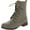 Taupe Pu, variant on Rosalie32k Lace-Up Kids MIlitary Combat Boot Zipper Children's Shoes
