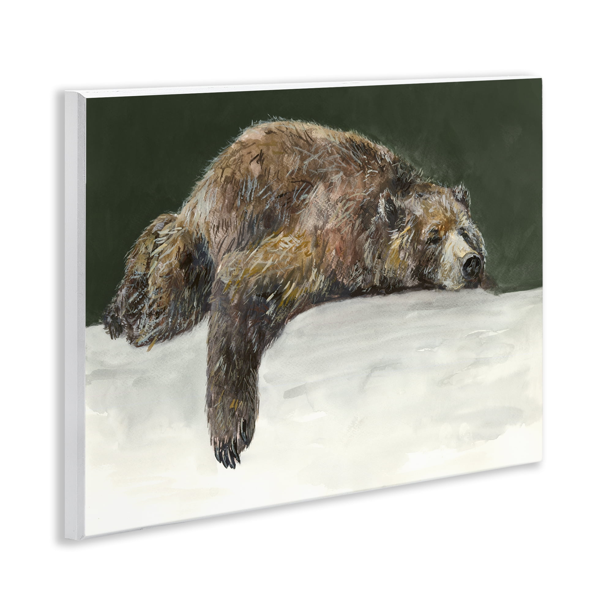 Stupell Industries Sleepy Woodland Bear Animals Painting Unframed Art Print Wall Art, 14 x 11