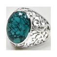 thumbnail image 3 of Bague Turquoise Pierre Précieuse Turquoise Naturelle Design Unique Fait Main Bague de Fiançailles, 3 of 9