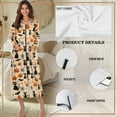 thumbnail image 6 of Xoenoiee Cat Pumpkin Bat Spider Web Print Women Long House Coat Halloween Zipper Front Robes Full Length Nightgowns with Pockets Loungewear Bathrobe, Size S, 6 of 7