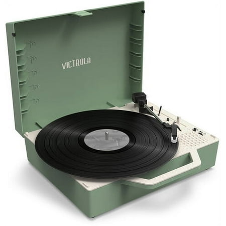 Victrola - Re-Spin Sustainable Bluetooth Suitcase Record Player - Basil Green