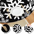 thumbnail image 4 of Black Christmas Snowflake Pattern Round Fitted Tablecloth with Elastic Edge,Dining Table Cover Waterproof,Outdoor Round Tablecloth for Camping,Dining,Indoor and Outdoor, 4 of 7