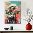 thumbnail image 5 of Spanish Water Dog Poster Riding A Motorcycle - Spanish Water Dog Canvas Wall Art For Bedroom Decor - Vintage Wall Art - Bedroom Accessories, 5 of 6