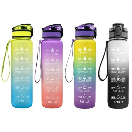 

1L Motivational Water Bottle with Time Marker Leakproof Canteen