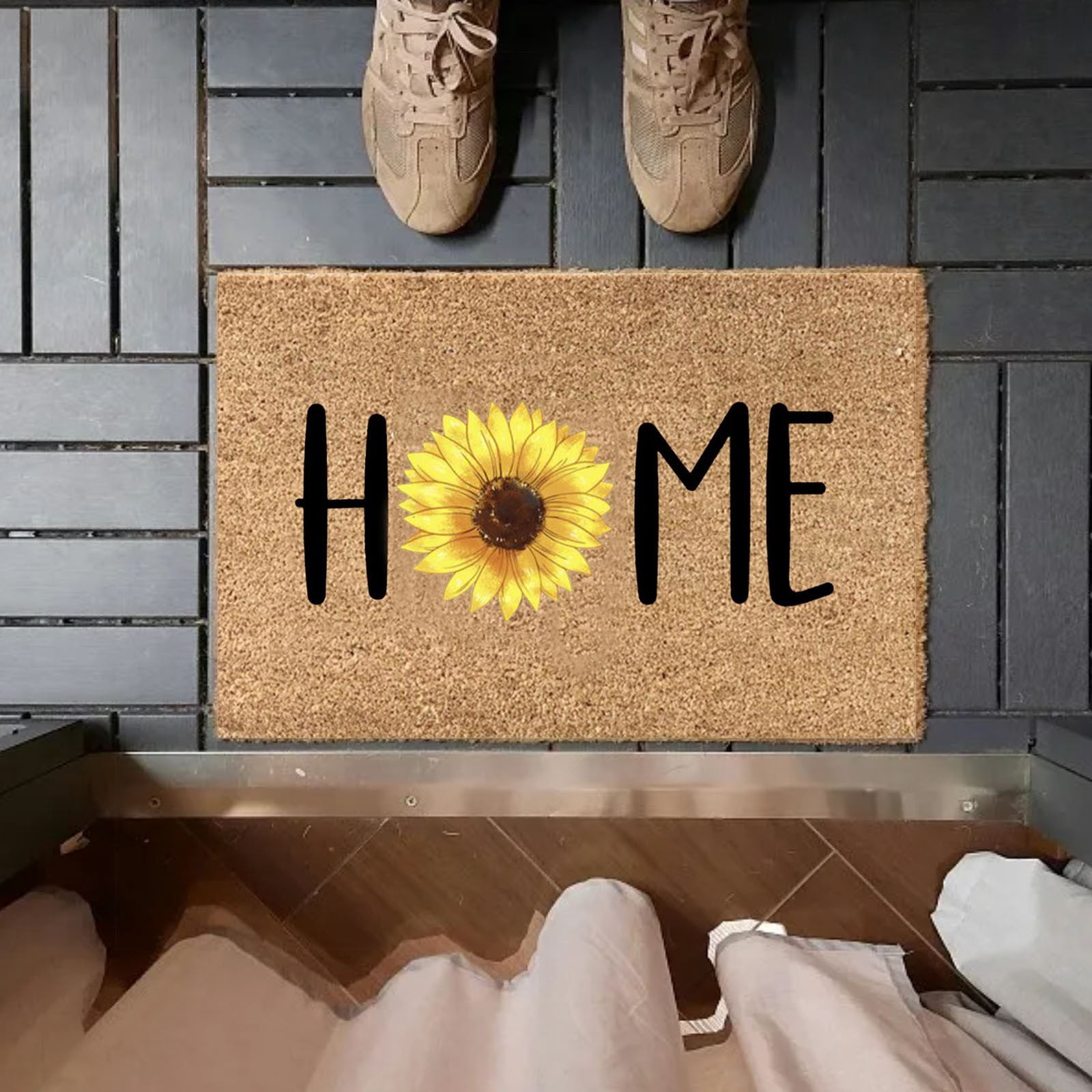 1PCS Vintage Spring Welcome Coir Doormat Retro Rug for Front Door, Indoor Outdoor Welcome Mat Spring Home Entryway Outside Yard Home Decoration