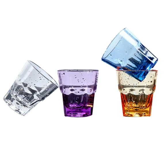 Acrylic Drinking Glasses Set of 4 for Home Restaurant Camping Colored, 210ml Stackable Restaurant Acrylic Water Cup