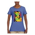 thumbnail image 2 of Colorful Woman Marilyn Monroe Pop Culture Womens Graphic T-Shirt, Light Blue, Medium, 2 of 3
