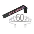 thumbnail image 3 of 1 juego de peineta para el cabello con corona de diamantes de imitación número 60 y faja con estampado de letras, decoración para la cabeza, tiara, accesorio para la cabeza, decoración de cumpleaños, 3 of 4