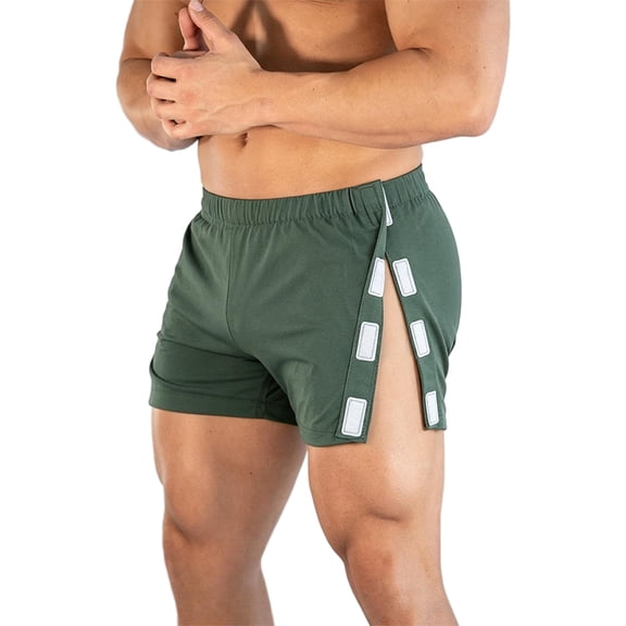 Dresfit Workout Shorts Mens Tear Away Split Side Shorts 2026 Summer Adaptive Wide Leg Training Short Pants Elastic Waist Loose Fit Breathable Shorts M