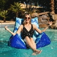 thumbnail image 6 of Big Joe Captain's Float No Inflation Needed Pool Lounger with Drink Holder, Paintbrush Blue Double Sided Mesh, Quick Draining Fabric, 3 feet, 6 of 10