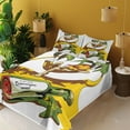 thumbnail image 4 of Ambesonne Beach Fitted & Top Sheet Set with Shams, Message in Bottle Summer, White Green Yellow, 4 of 8