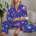 thumbnail image 6 of Pajamas for Women Set - Space Comfy Long Sleeve Button Up Pajama Sets for Women 2 Piece, Soft Sleepwear Nightwear Pjs Lounge Sets for Women with Pockets, 6 of 6