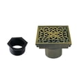 thumbnail image 7 of Kingston Brass BSF9771AB Watercourse Scroll 4-Inch Brass Square Grid Shower Drain with Hair Strainer in Antique Brass, 7 of 7