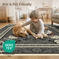 thumbnail image 4 of ODIKA 3'x5' Washable Throw Rug Stain Resistant, Low Profile, Non-Slip Gothic Haul Center Motif Decorative Border Scroll Corridor Grey for Entryway, Kitchen, Mudroom, 4 of 7