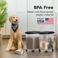thumbnail image 3 of IRIS USA 30 Lbs / 33 Qt Airtight Dog Food Storage Container with Attachable Casters, 2 Pack, for Dog Cat Bird and Other Pet Food Storage Bin, Keep Fresh, Easy Mobility, Clear/Black, 3 of 6