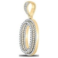 thumbnail image 2 of 10kt Yellow Gold Mens Round Diamond Number 0 Charm Pendant 1-5/8 Cttw, 2 of 2