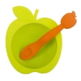 thumbnail image 2 of Set de alimentación Kushies Baby SILIBOWL Green Apple Silicone, 2 of 7