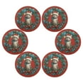 thumbnail image 7 of WOBOGO Christmas Tabby Cat Round Placemats Set of 4 Heat Resistant Washable Kitchen Table Decorations 15.4in, 7 of 7