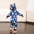 thumbnail image 6 of Odeerbi Matching Family Christmas Pajamas Sets Hooded Onesie Sleepwear Boys Girls Cute Xmas Snowman Snow Print Plush Jumpsuit Family Parent-Child Wear Loungewear Sleepwear Jammies for Kids, 6 of 6