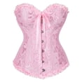 thumbnail image 2 of COMVALUE Corset Tops for Women Bustier Shapewear Lingerie Lace Waist Push Up Bodysuit (Pink, 5XL), 2 of 5