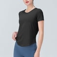 thumbnail image 4 of hotojiny Women's Workout Tops Breathable Lightweight Active Tennis Yoga Shirts Stretch Short Sleeve Athletic Running Tee, 4 of 6