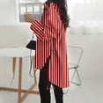 thumbnail image 4 of Ovticza Womens Button Down Shirts Casual Long Sleeve Dress Shirt Striped Print Oversized Work Blouse Top Red 2XL, 4 of 6