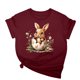thumbnail image 1 of Tops de Cuello Alto para las Mujeres Amante Impreso Camiseta Cuello Redondo Manga Corta, Poliéster Spandex, 1 of 7