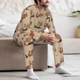 thumbnail image 7 of Xecao Cartoon Squirrel Print Pajamas Set Mens Pajamas Long Sleeve Loungewear Two-Piece Sleepwear Button-Down Pjs Set,2PJS-Large, 7 of 7