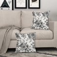thumbnail image 3 of Black Floral Pillow Covers 20x20 Inch Vintage Flower Black White Decorative Throw Pillow Covers Set of 2 Farmhouse Pillowcases Cotton Linen Square Cushion Covers For Couch Bed Sofa Chair Car Decor, 3 of 6