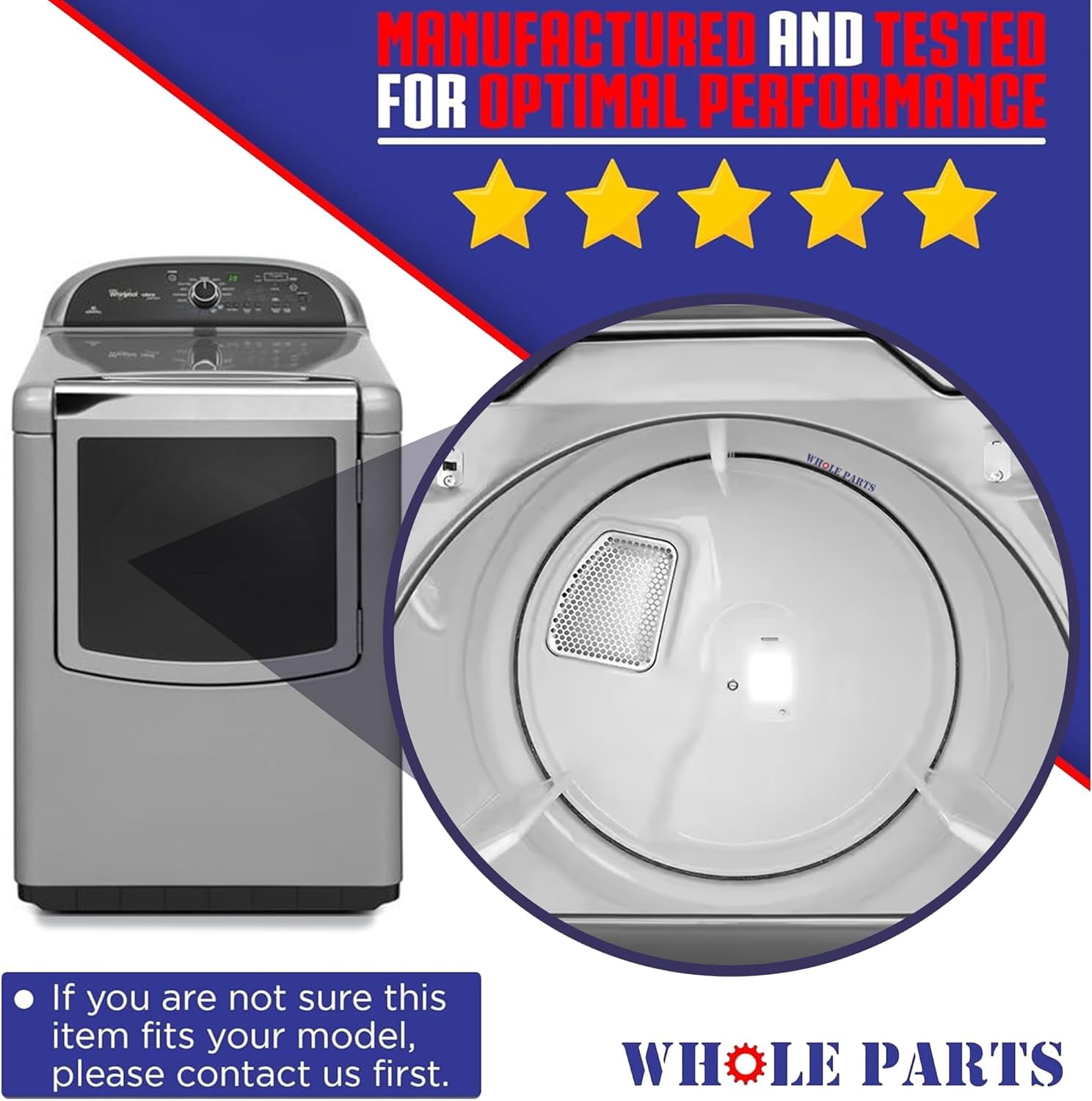 Whole Parts Dryer Drum Felt Seal Gasket, Including Adhesive, Part# 280140 - Replacement & Compatible with Some Maytag, Kenmore and Whirlpool Dryers