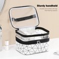 thumbnail image 4 of Bolsa de maquillaje de viaje de doble capa Likrtyny impermeable portátil color Plata multifunción de oficina, 4 of 8