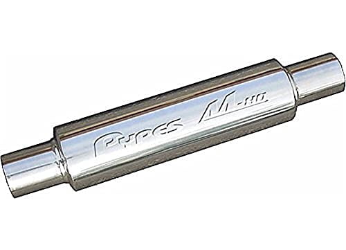 Pypes Performance Exhaust MVR200S M-80 Series Muffler; 2.5 in. Round; 14 in. L; Hardware Not Incl.; Polished 304 Stainless Steel;