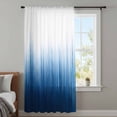 thumbnail image 4 of Blue Ombre Stripe Sheer Curtains 54 Inches Long, Abstract Art Gradient Watercolor Light Filering Curtains, Breathable Simi Curtain Privacy Drapes for Kitchen Bathroom Small Window Treatment, 4 of 9