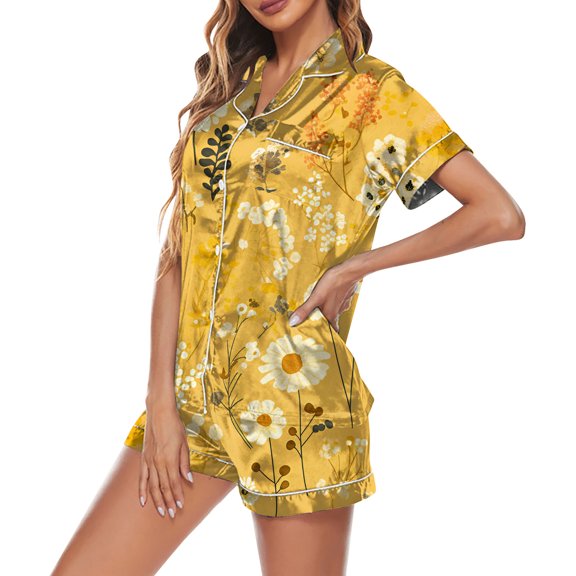 MEICHEN Pajamas for Women Set Colorful Printed Casual and Comfortable Women's Shorts Short Sleeved Set Summer Essentials Fashion Sleepwear