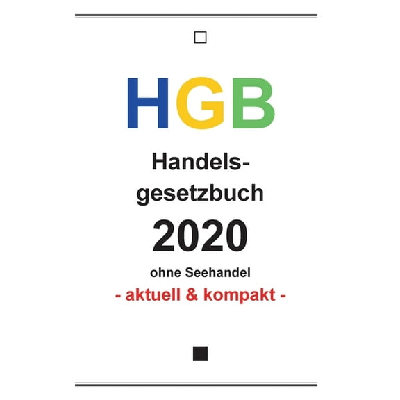 Hgb: Handelsgesetzbuch 2020, (Paperback)