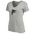thumbnail image 2 of Women's Heather Gray Atlanta Falcons Primary Logo V-Neck T-Shirt, 2 of 3