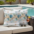 thumbnail image 2 of Outdoor Pillow Covers 20x20 Set of 2, Vintage Beach Coastal Waterproof Patio Throw Pillow Covers for Couch Sofa Chair, Nautical Shell Starfish Coral Summer Decorative Pillowcases for Throw Pillows, 2 of 9