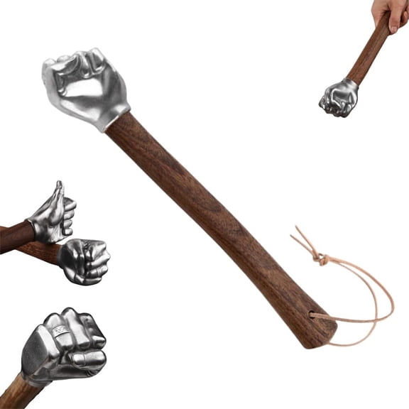 Stainless Steel Fist Shape Hammer For Home Car Outdoor Camping Rose Wooden Handle Craft Hammer Decorative Ornament Suitable Hand Tools Hardware Tool,for Halloween Household Use