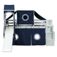 thumbnail image 3 of Aukfa Twin Loft Bed with Slide - House Loft Castle Bed with Stairway Tent Tower for Kids - Navy, 3 of 8