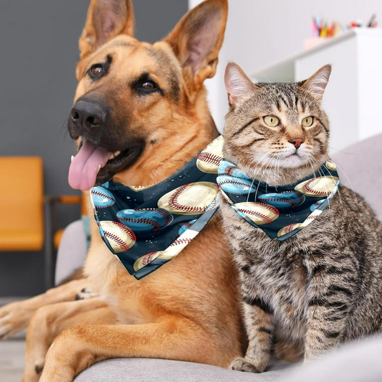 2 Pack Dog Bandana Baseball Girl Boy Pet Bibs Dog Scarf Kerchief Washable Bandanas Accessories for Small Medium Large Dogs Puppy Cat Pet