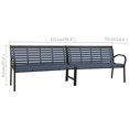 thumbnail image 4 of vidaXL Twin Garden Bench 251 cm Steel and WPC Black, 4 of 4