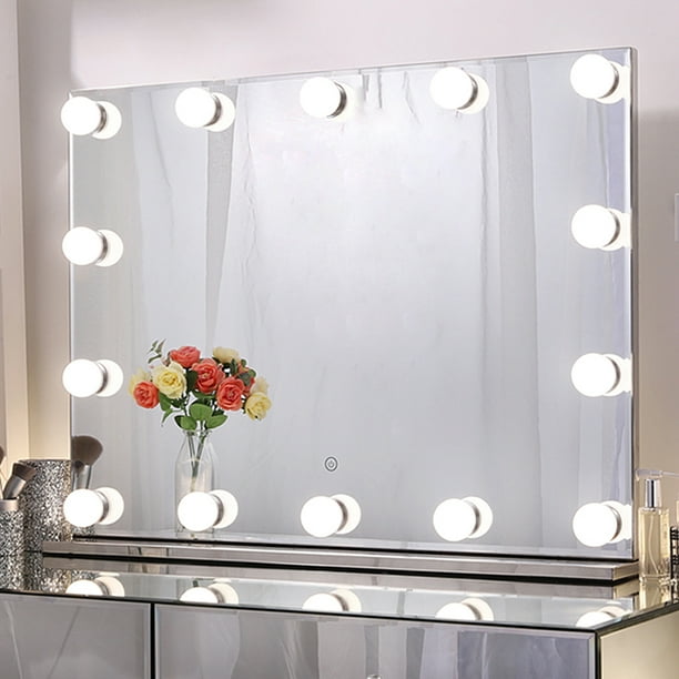 Chende Large Hollywood Frameless Vanity Mirror With Lights 31 5 X 23 6 Led Lighted Makeup For Beauty Room Tabletop Wall Mounted Com Led Lighted Makeup Mirror, Big Makeup Vanity Mirror With Lights