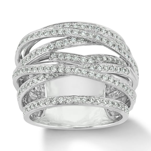 ARAIYA FINE JEWELRY 10K White Gold Diamond Band Ring (1 1/2 cttw, H-I Color, I2 Clarity), Size 7