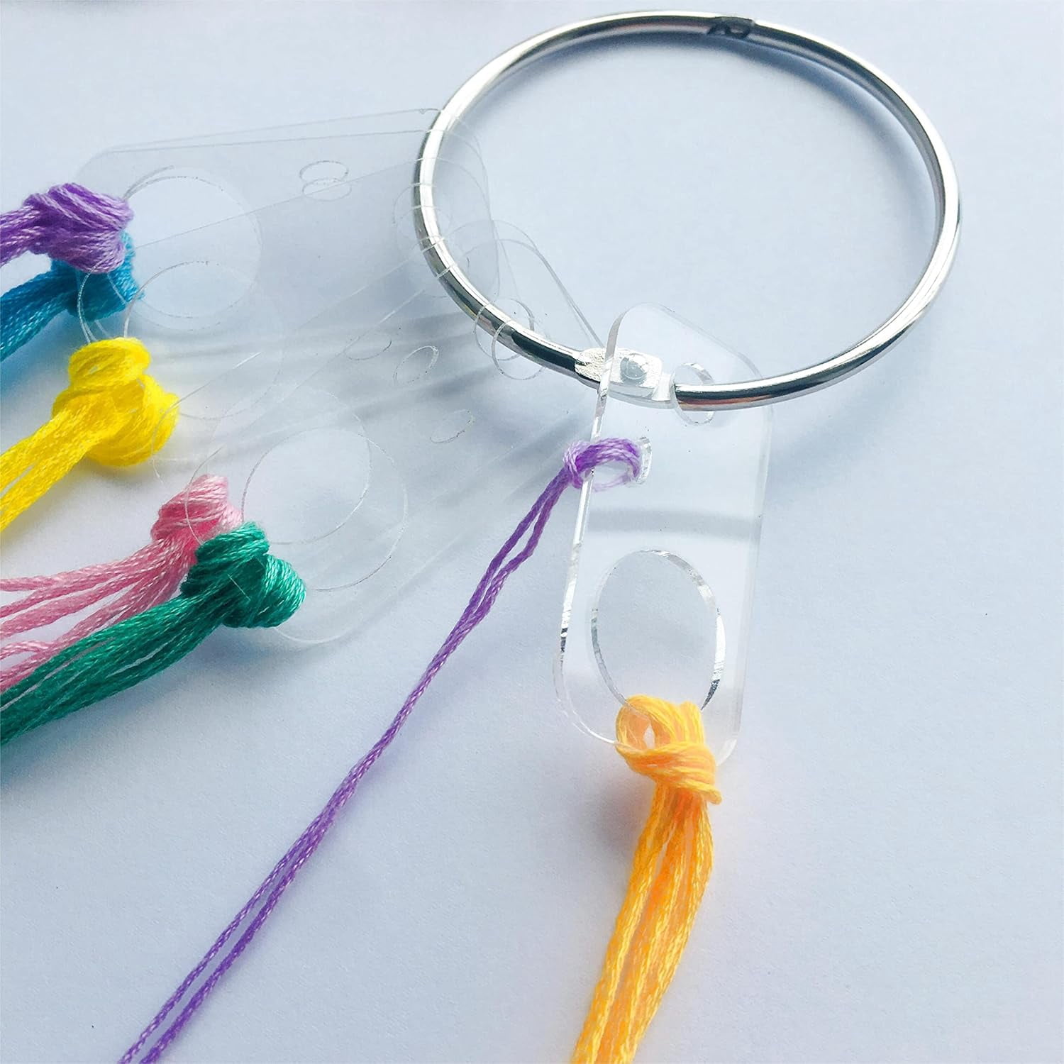 ABPETE Rectangle Shape Clear Acrylic Thread Drops, Floss Drops, Floss Chips for Embroidery Floss Organization (20 Pieces)