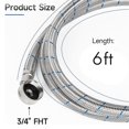thumbnail image 2 of 2 Pack 6 Ft Stainless Steel Washer Hoses With 90 Degree Elbow Durables And Leakproof For Universal, 2 of 5