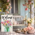 thumbnail image 2 of Welcome Summer Spring Garden Flags for Outside, Tulips Flowers in Mason Jar Yard Decoration, Small Seasonal Outdoor Decor for Wedding Anniversary Farmhouse Holiday,12.5x18 Double Sided, 2 of 6