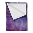 thumbnail image 2 of Outer Space Soft Flannel Fleece Throw Blanket, Dim Star Clusters Milky Way Inspired Circle Back with Solar Elements, Cozy Plush for Indoor and Outdoor Use, 70" x 90", Purple Blue, by Ambesonne, 2 of 5