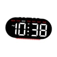 thumbnail image 2 of Reloj despertador digital LED con fecha de la semana ajustable con luz ambiental, moderno. Luz roja, 2 of 9